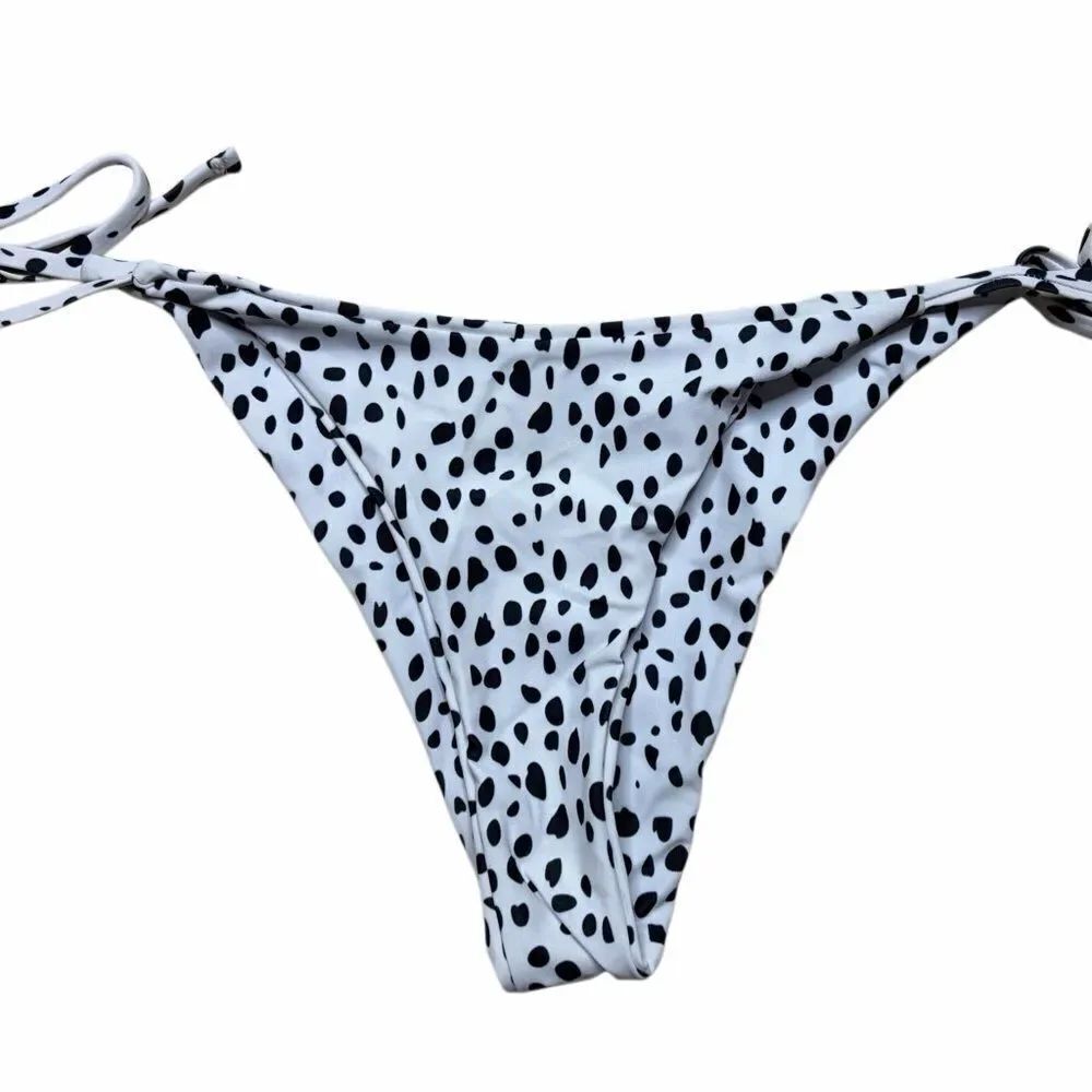 Zaful Stylish Black and White Polka Dot Bikini Bottom Size Medium